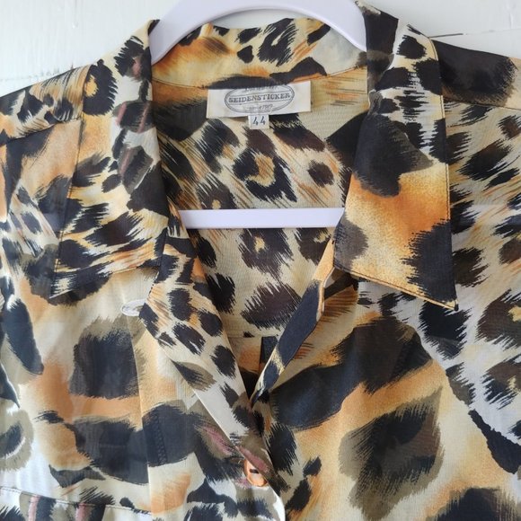 Seidensticker Animal Print Button Up Blouse 16XL - Picture 3 of 16